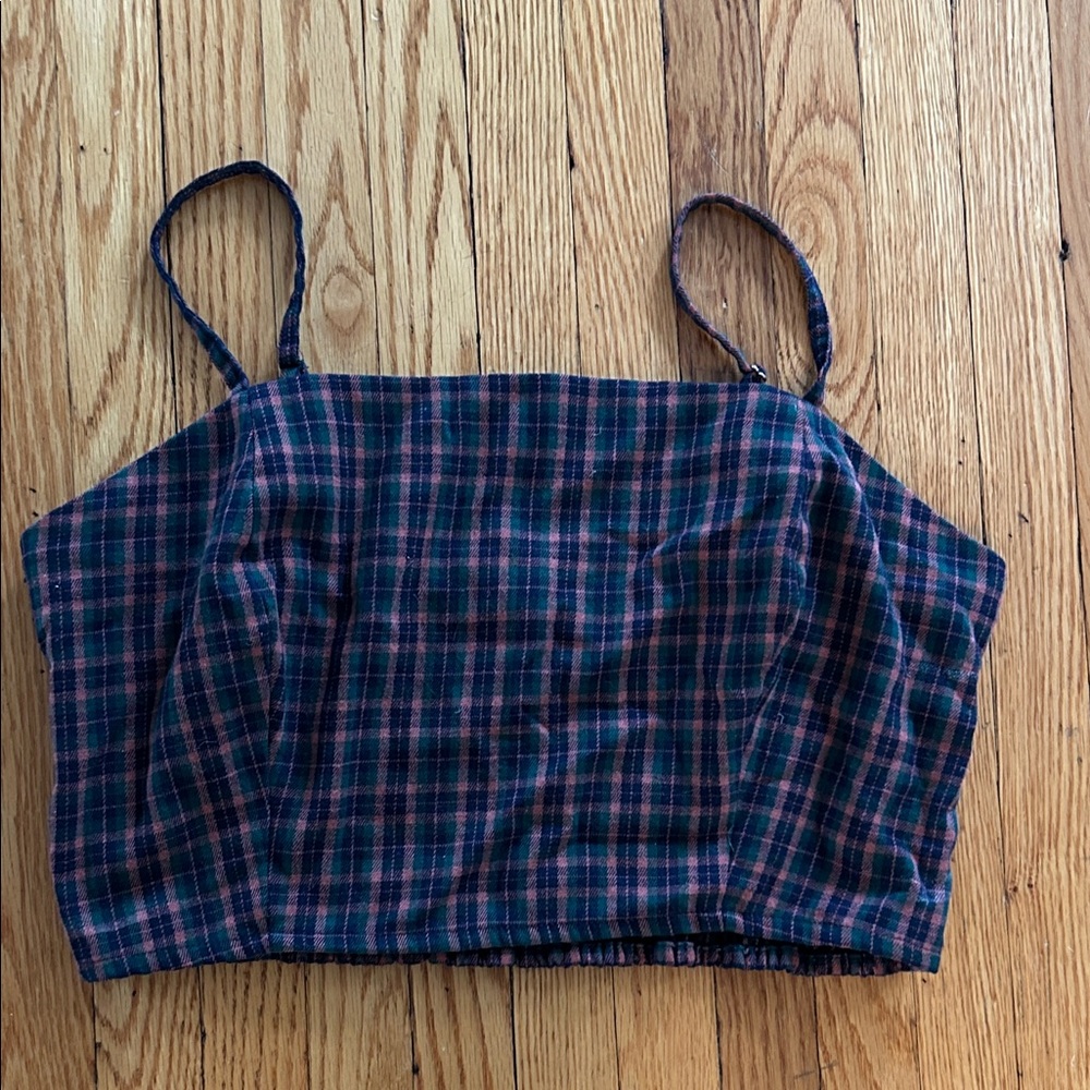 Plaid Spaghetti Strap Crop Top